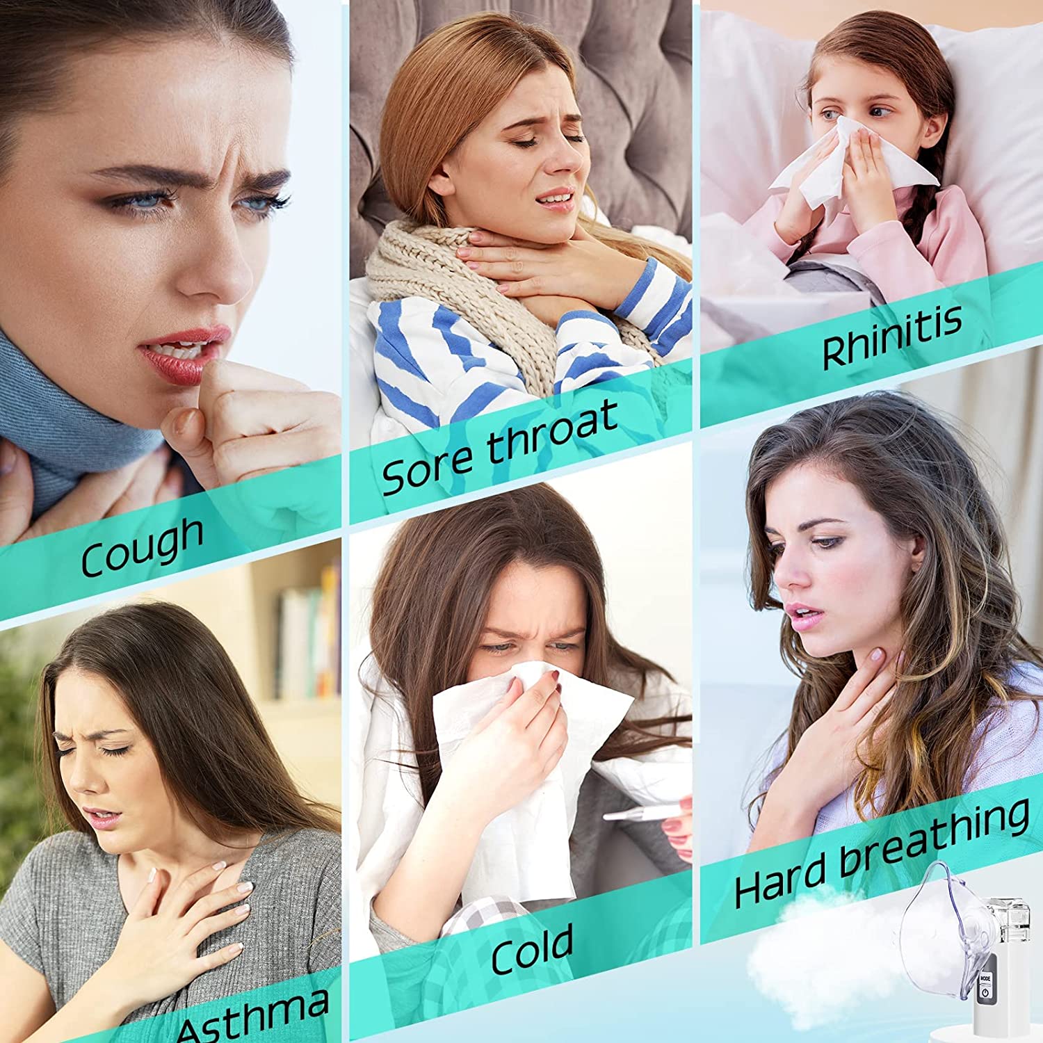 Portable Nebulizer Handheld Nebulizer Breathing Machine for Adults Mini Nebulizer Steam Inhaler with