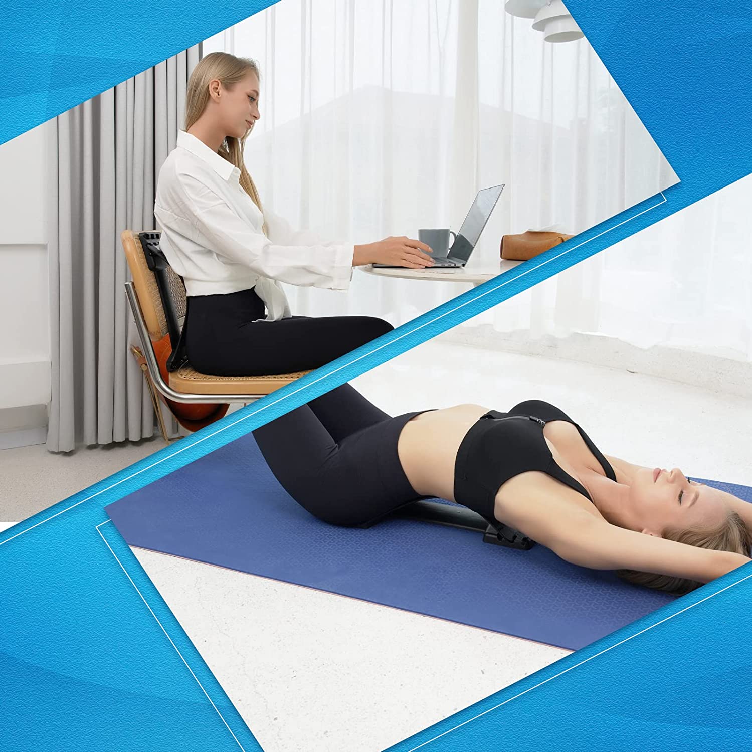 Back Stretcher, Lumbar Back Cracker Board Pain Relief Device, Back Massage Spine Board for Herniated