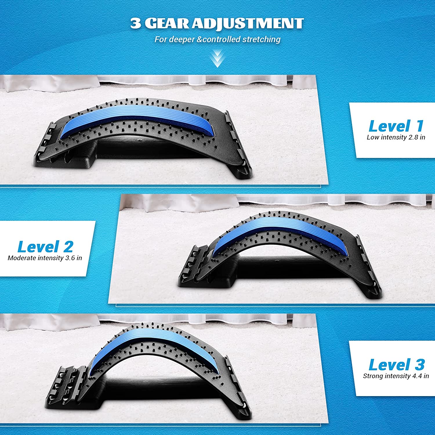 Back Stretcher, Lumbar Back Cracker Board Pain Relief Device, Back Massage Spine Board for Herniated