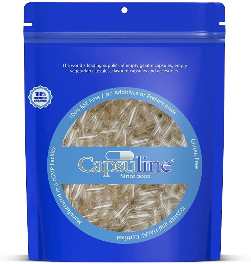 Capsuline - Size 000 Empty Gelatin Capsules - 100 Count Empty Pill Capsules - DIY Supplement Capsule