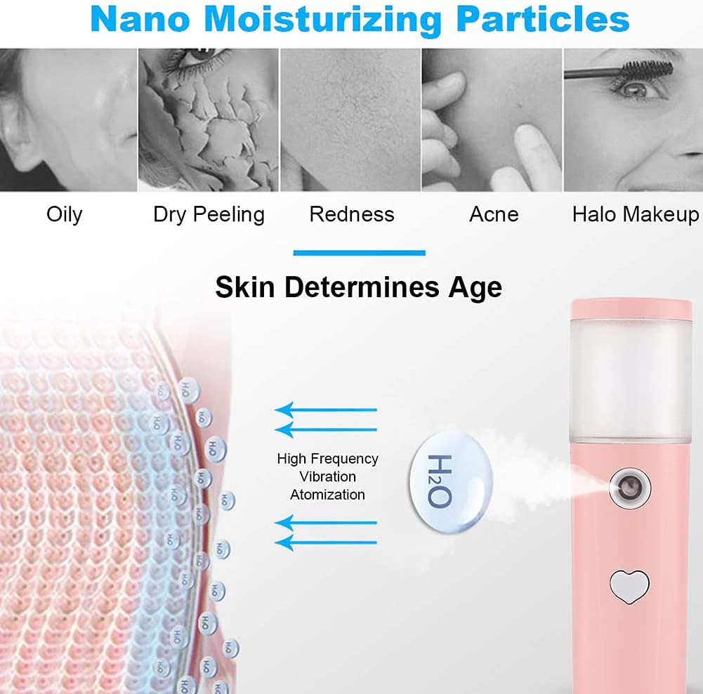 Face Mist Steamer Handy Mini Mister 27ml Facial Handy Sprayer Hydrating Mister USB Rechargeable for 
