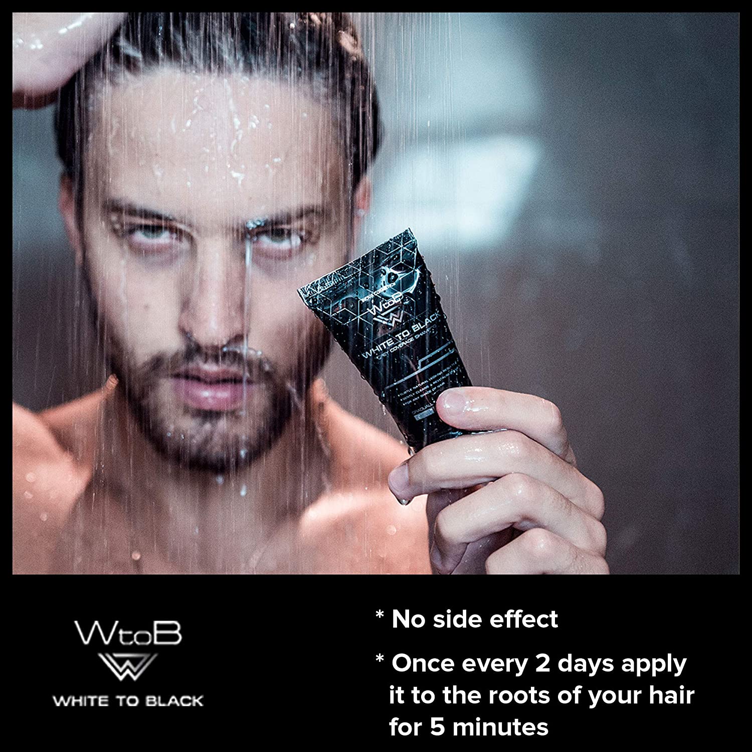 White to Black, Grey Coverage Shampoo, 50 ml(Pack of 1)