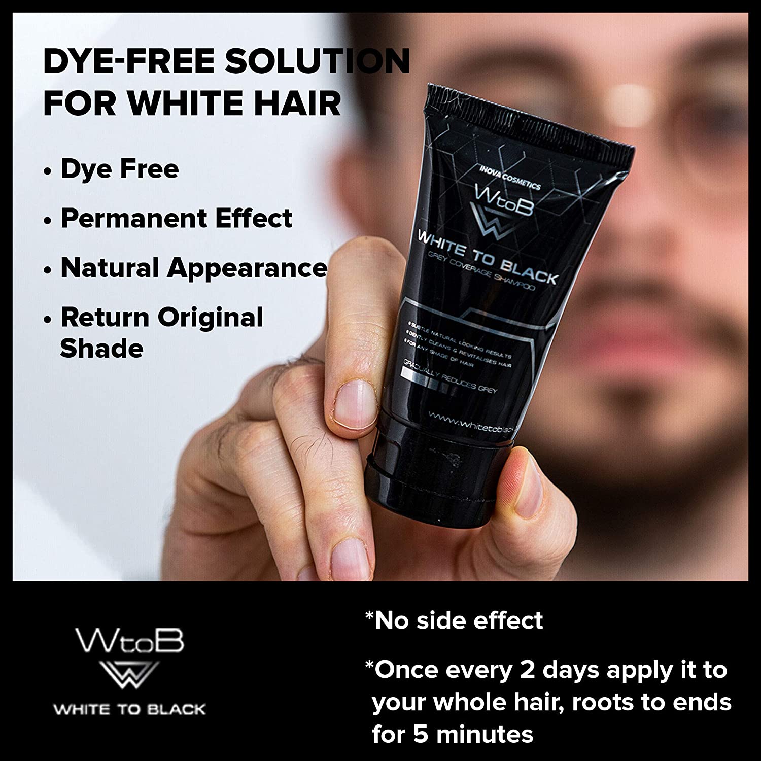 White to Black, Grey Coverage Shampoo, 50 ml(Pack of 1)