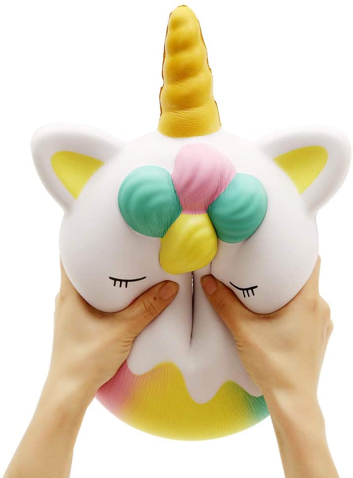 Anboor 13 Inches Squishies Jumbo Unicorn Donut Kawaii Soft Slow Rising Scented Giant Doughnut Squish