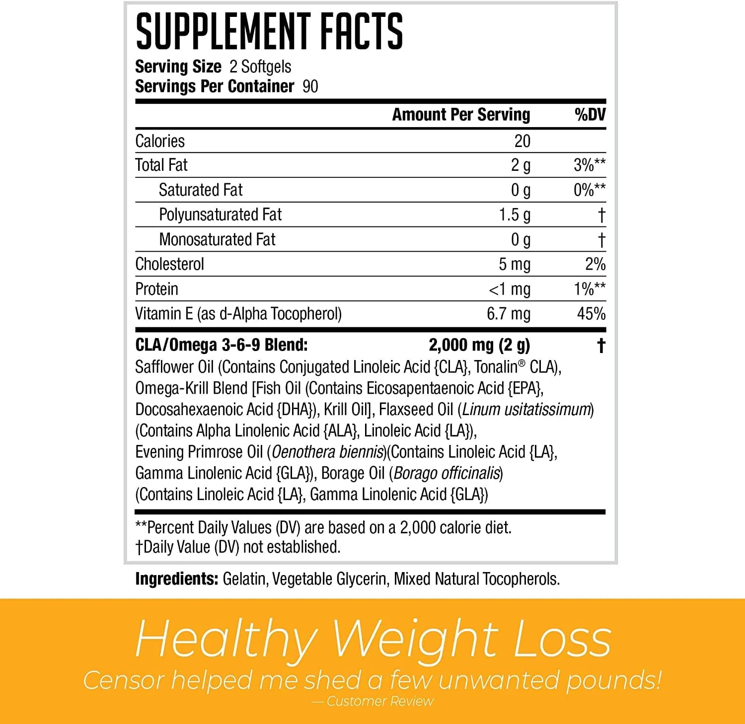 NDS Nutrition Censor - Fat Loss and Body Toner with CLA, Fish Oil, Safflower and Omega 3-6-9 Blend -