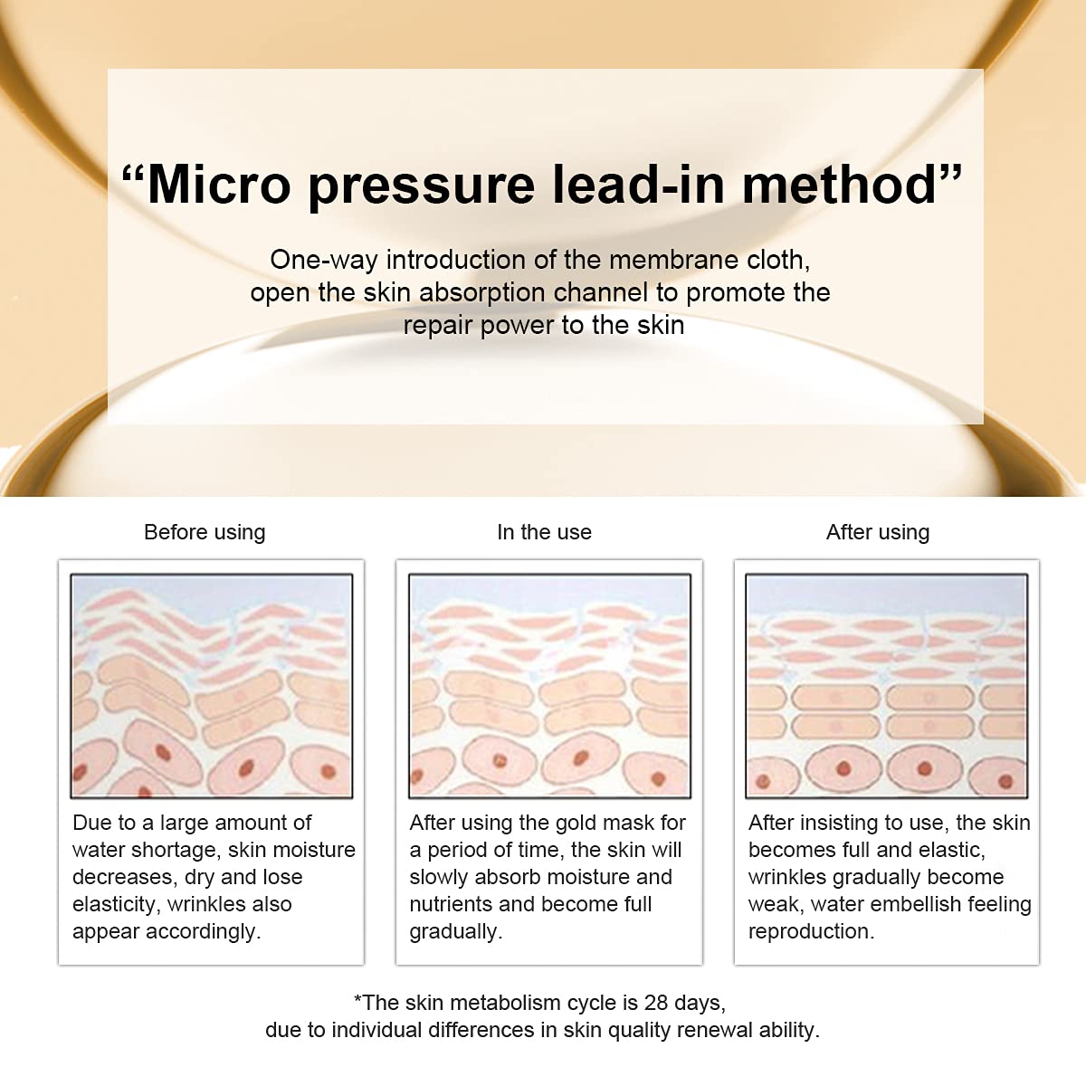 NING SEVEN FANG 24K Gold Gel Collagen Facial Masks -Fullerene Honeycomb Inner Outer Double with Mois