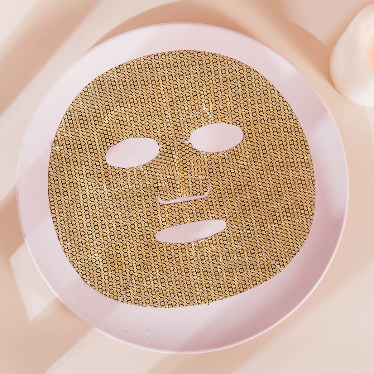 NING SEVEN FANG 24K Gold Gel Collagen Facial Masks -Fullerene Honeycomb Inner Outer Double with Mois