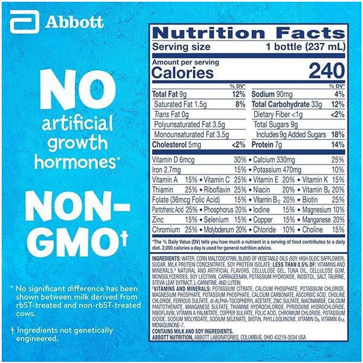 Pediasure Grow & Gain Kids Nutritional Shake, with Protein, DHA, & Vitamins & Minerals, Vanilla, 8 F