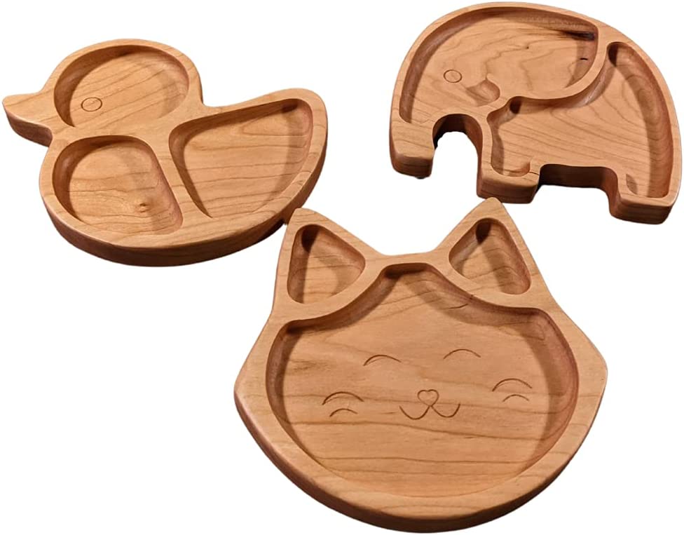 Kid-Cuterie Board, Eco-friendly child or toddler serving plate (Duck)