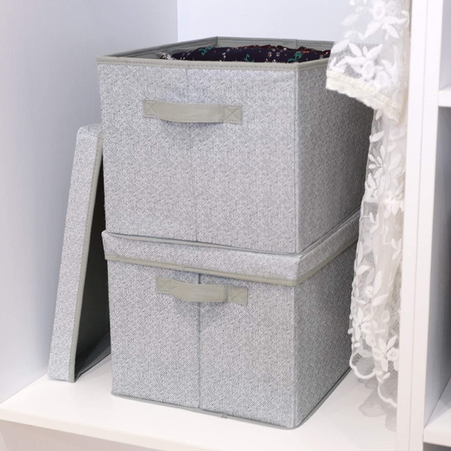 GRANNY SAYS Storage Bins with Handles, Extra Large Storage Boxes for Clothes, Decorative Storage Bin