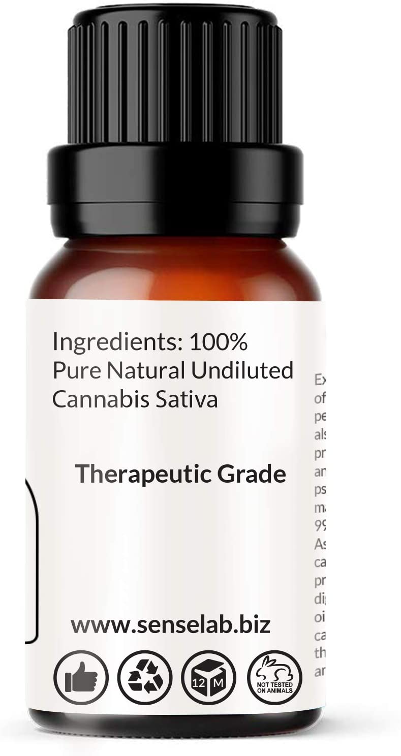 SenseLAB Hemp Seed Oil - 100% Pure Extract Hemp Seed Cold Pressed Carrier Oil Therapeutic Grade - Mo