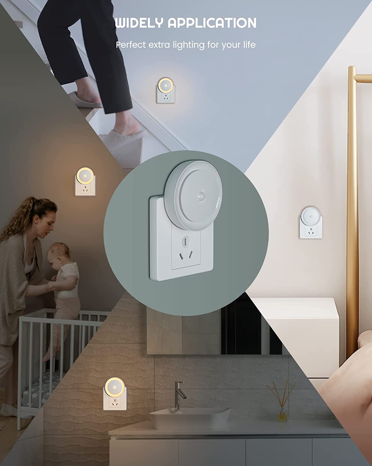 YEELIGHT Motion Sensor Night Light, Plug in Night Light for Kids with Dusk to Dawn Sensor, Auto On &
