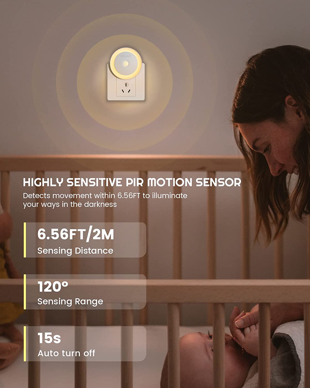 YEELIGHT Motion Sensor Night Light, Plug in Night Light for Kids with Dusk to Dawn Sensor, Auto On &