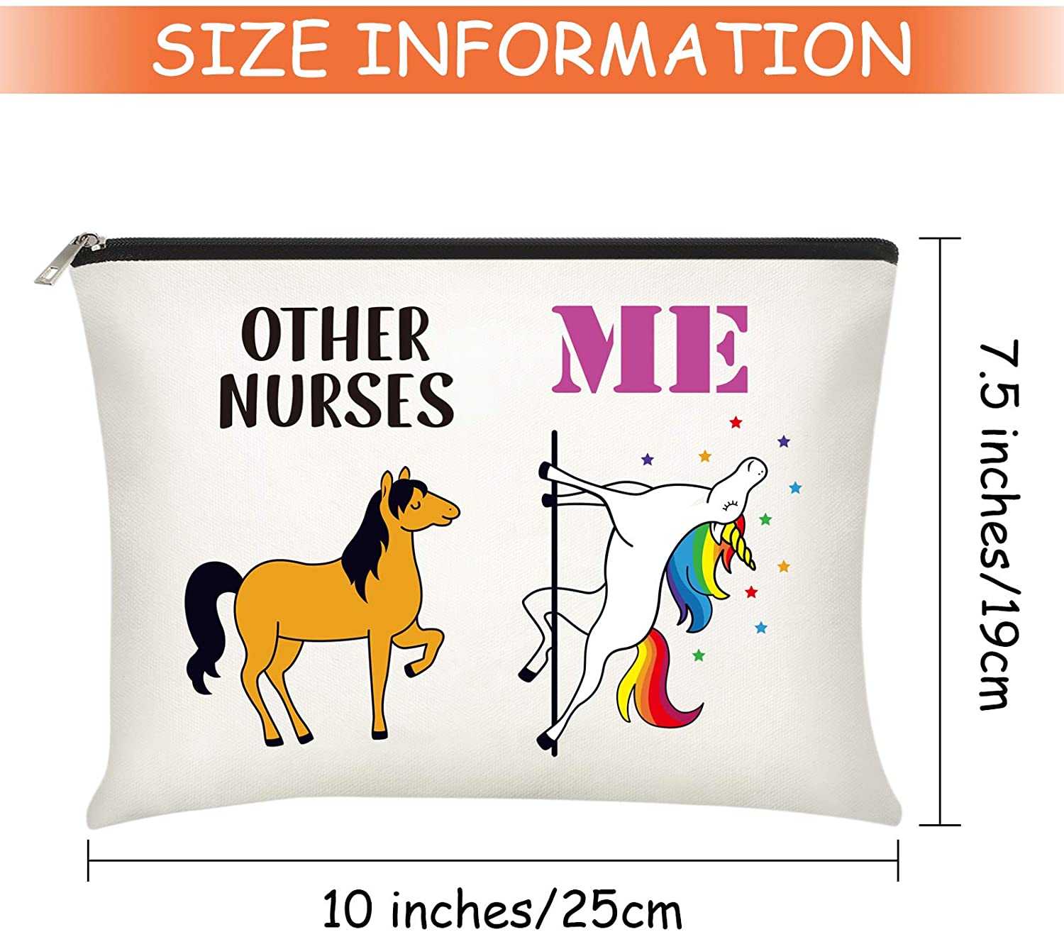 2 Pieces Nurse Makeup Bag Cosmetic Pouch with Zipper Christmas Gift for Nurse (Novel Style)