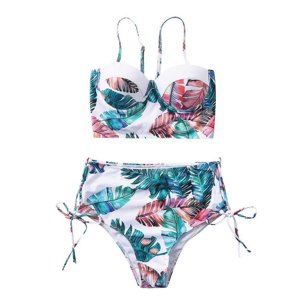High Waisted Push Up Bikini Set Women Two Piece Straps Swimsuit Beachwear