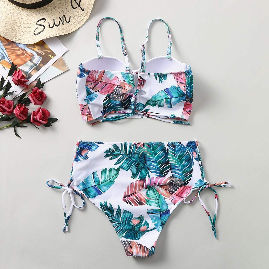 High Waisted Push Up Bikini Set Women Two Piece Straps Swimsuit Beachwear