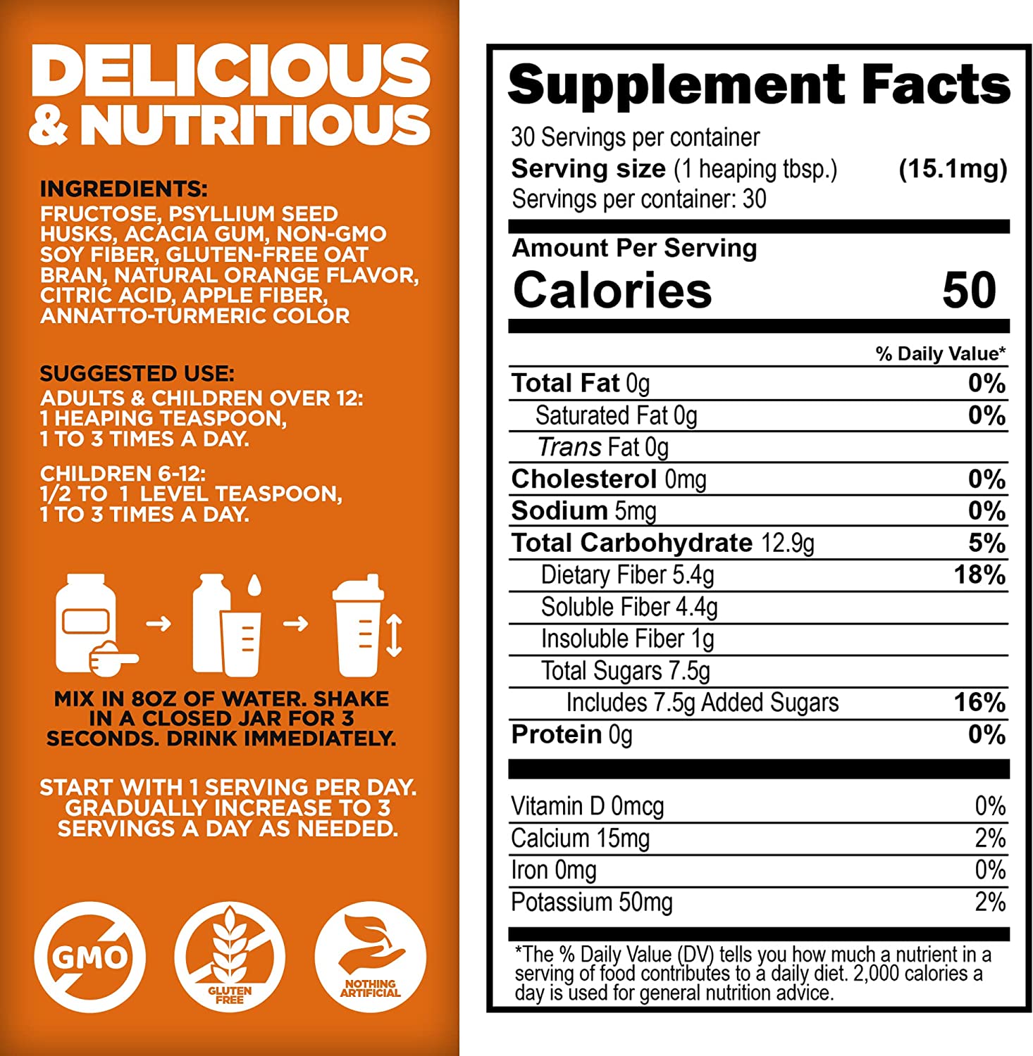 Yerba Prima Daily Fiber Formula 16 oz Powder (Pack of 3) - Great Tasting Premium Dietary Fiber Suppl