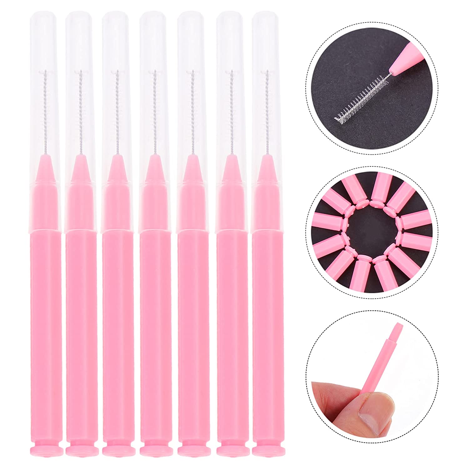 EXCEART 60 Pcs Interdental Brush Toothpick Wider Spaces Dental Picks Between Teeth Cleaner Deep Clea