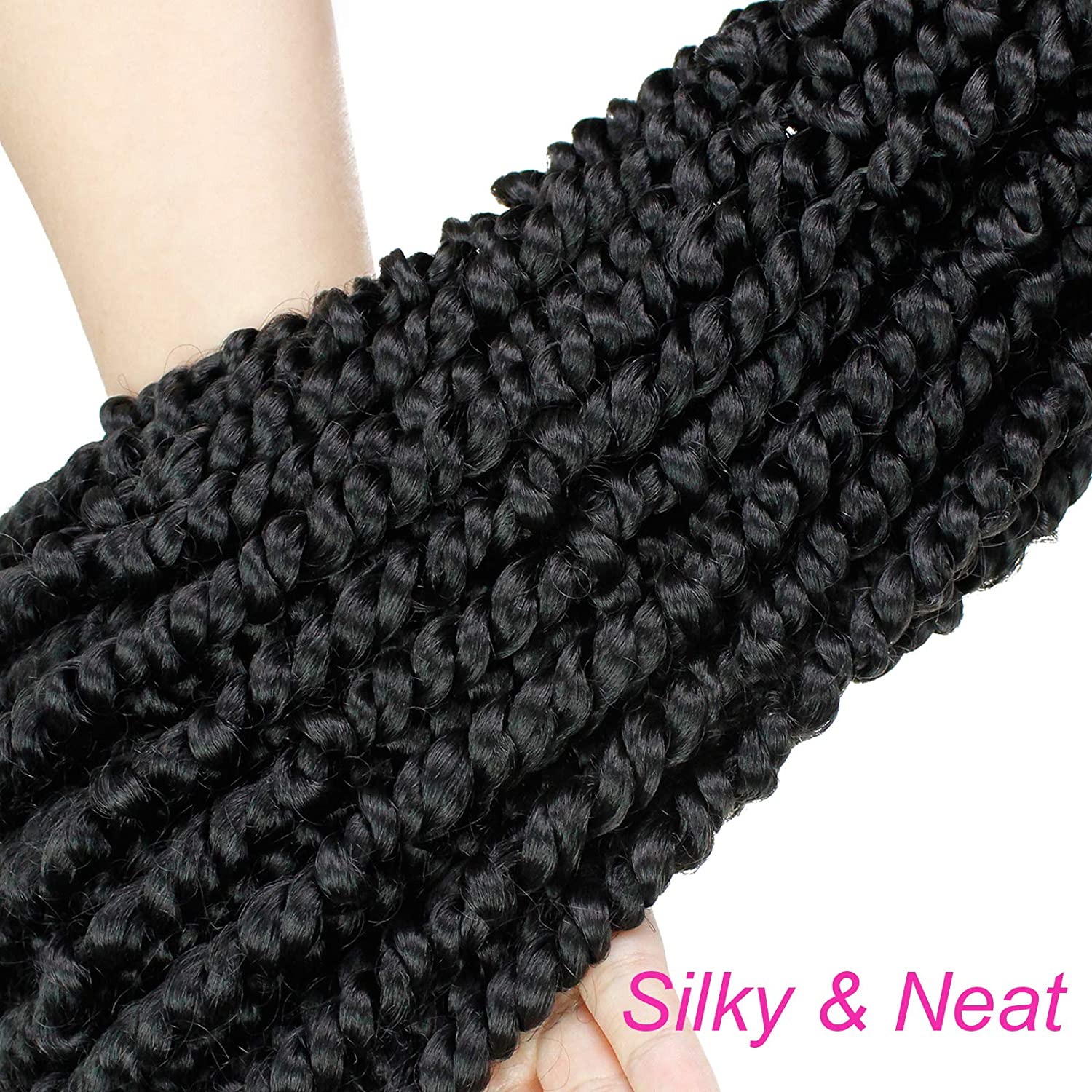 8 Packs Pre-twisted Passion Twist Hair 18 Inch Pre-looped Passion Twist Crochet Braids Bohemian Hair