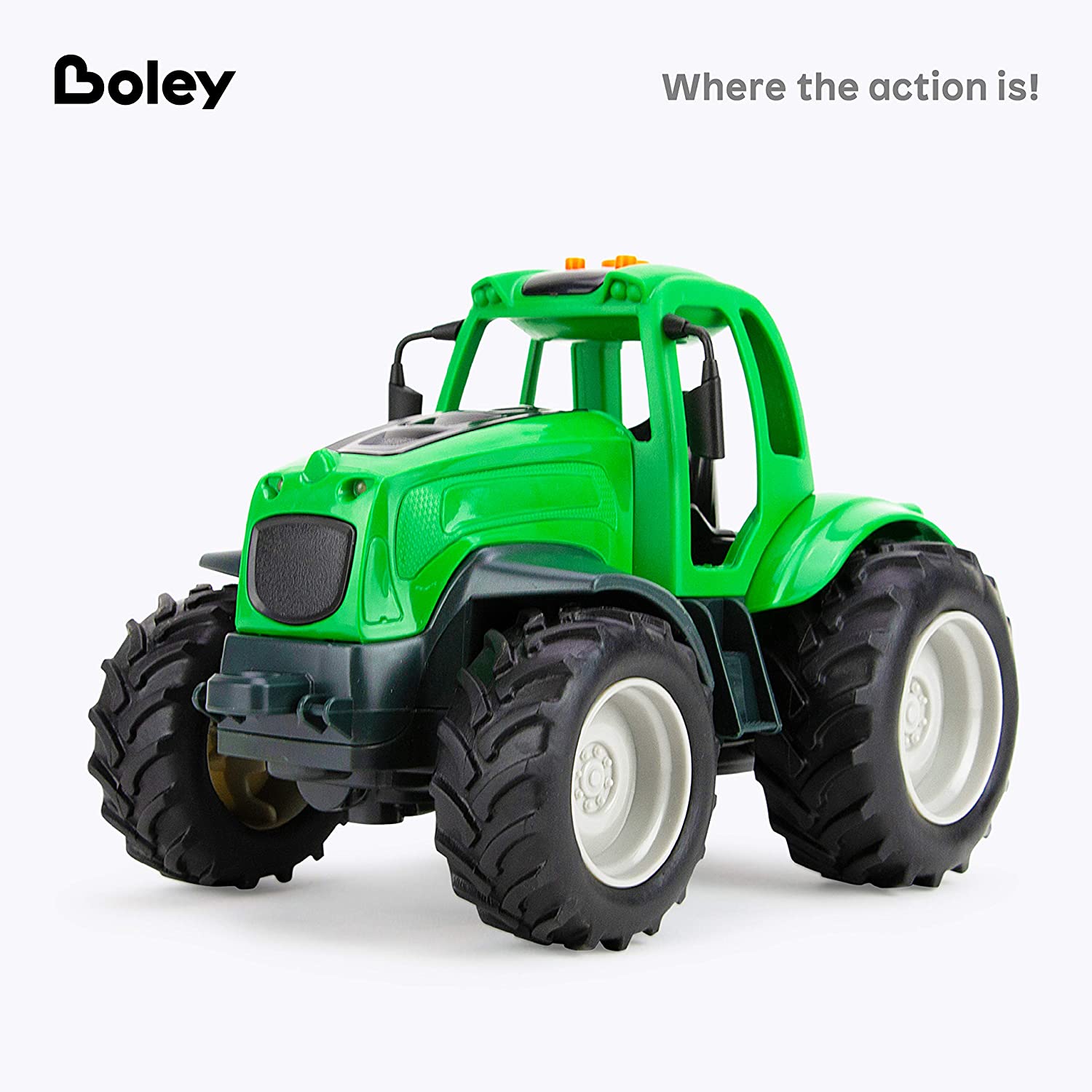 Boley Green Farm Tractor Toy - 1 Pk Realistic Light & Sound Toy Tractor Truck for Boys & Girls 3+