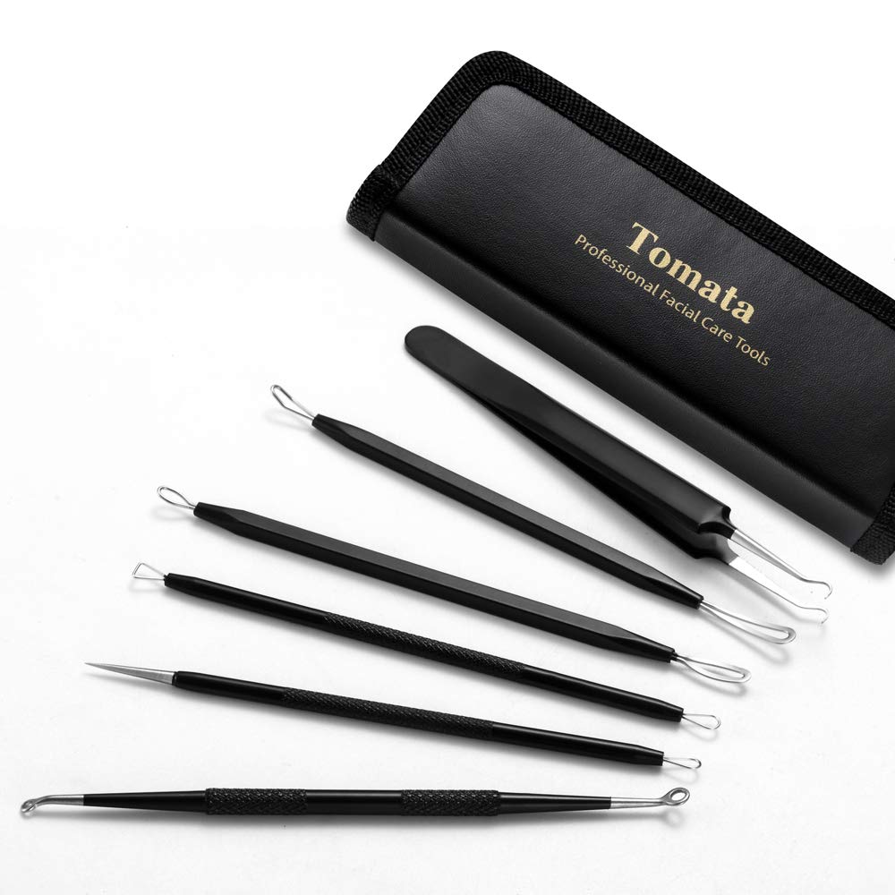 Blackhead Remover Pimple Popper Tool Kit - (6 Piece Kit) - Professional Stainless Pimples Comedone E