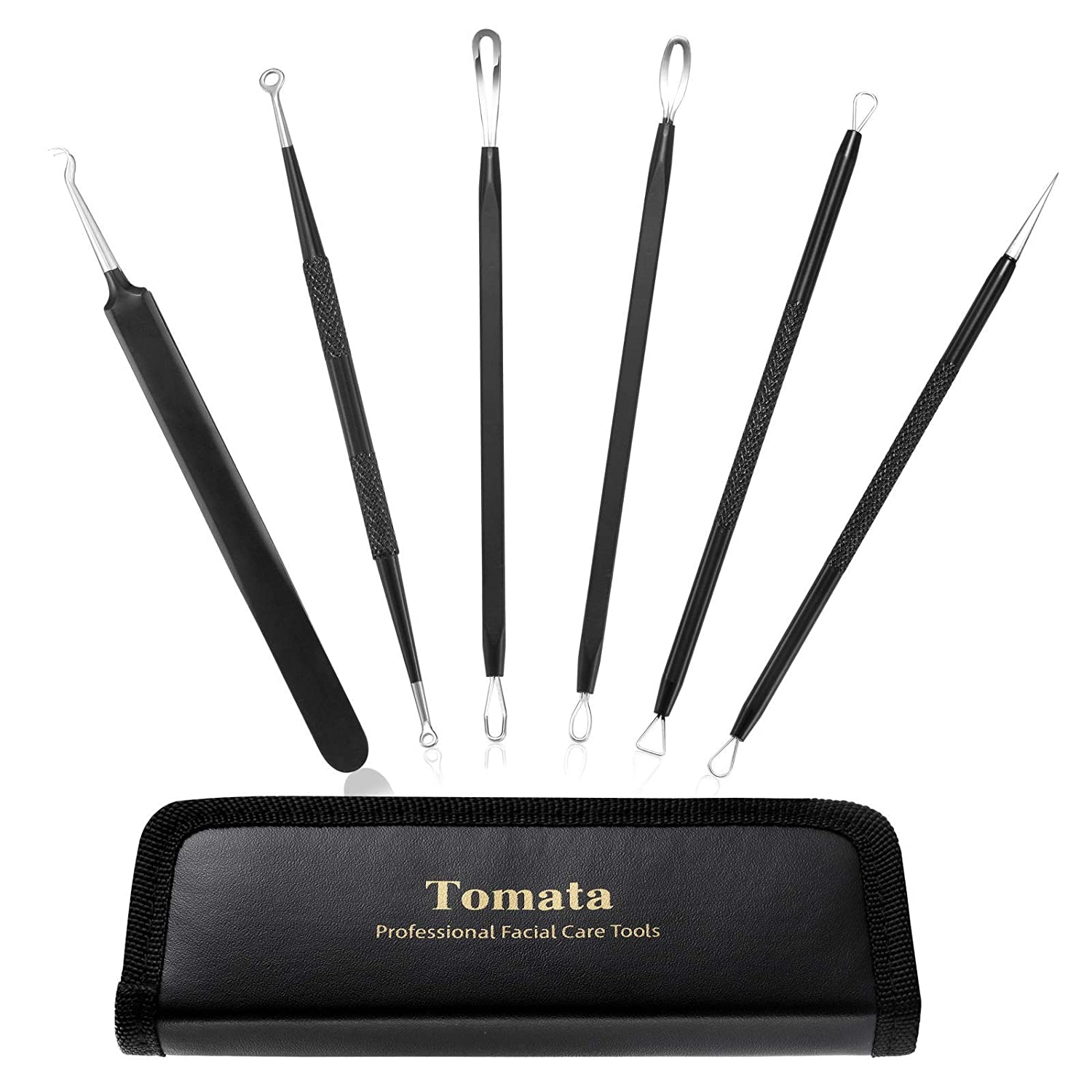 Blackhead Remover Pimple Popper Tool Kit - (6 Piece Kit) - Professional Stainless Pimples Comedone E