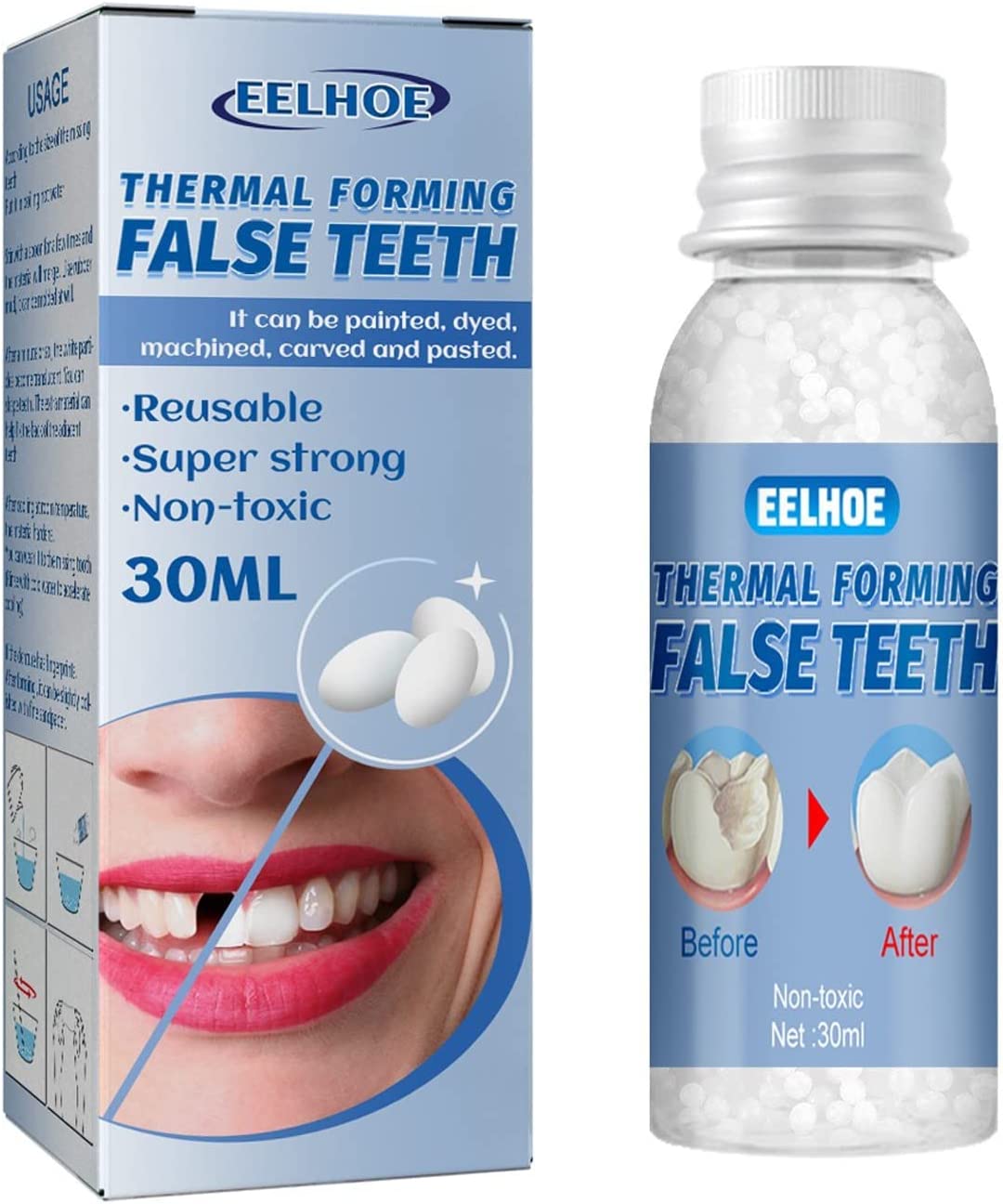 Temporary Tooth Repair Beads - Fake Teeth, Tooth Repair Kit for Temporary Fixing The Missing and Bro