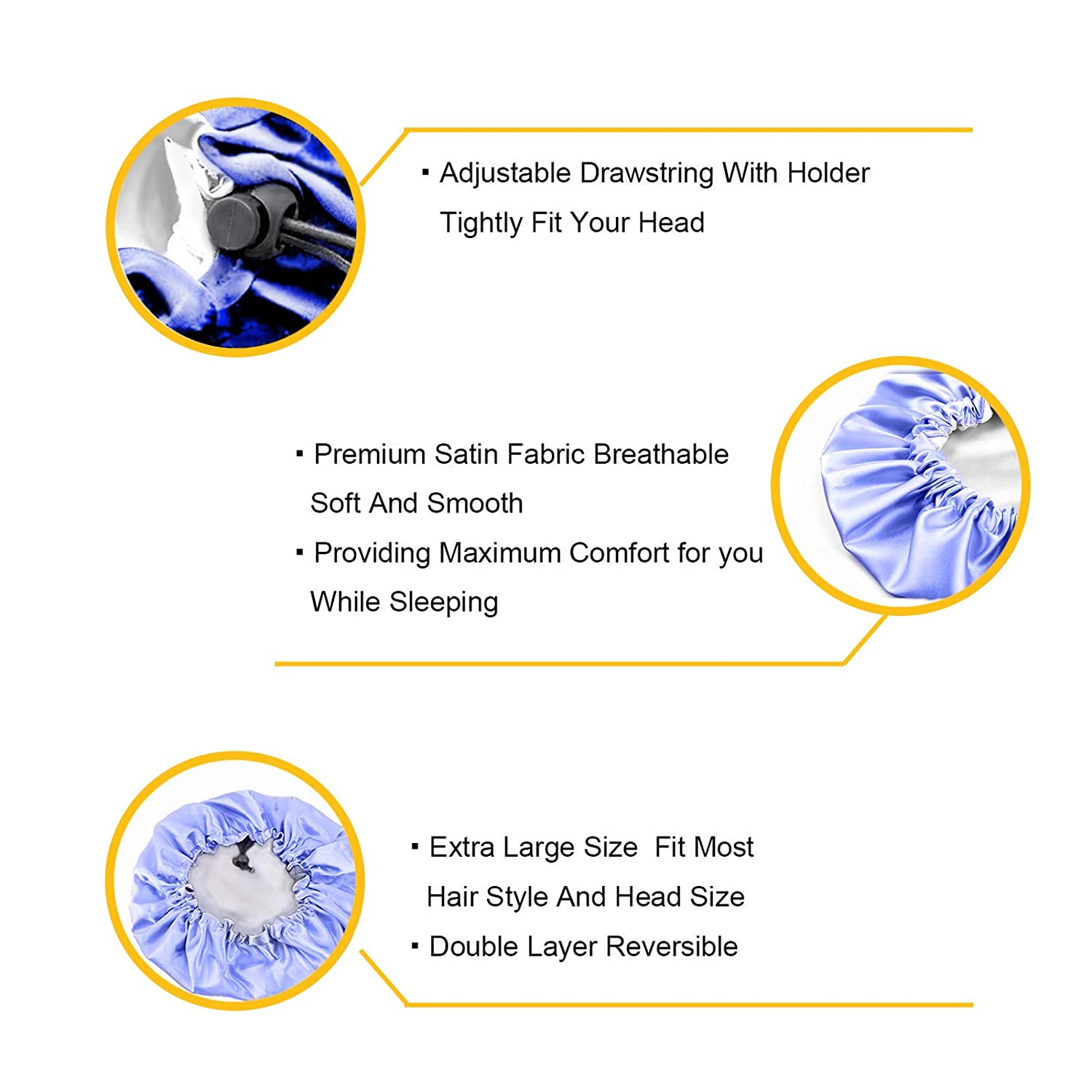 Babrukda Kids Satin Sleep Slouchy Cap Bonnet Festival Holiday Xmas Headwear Night Curly Natural Friz