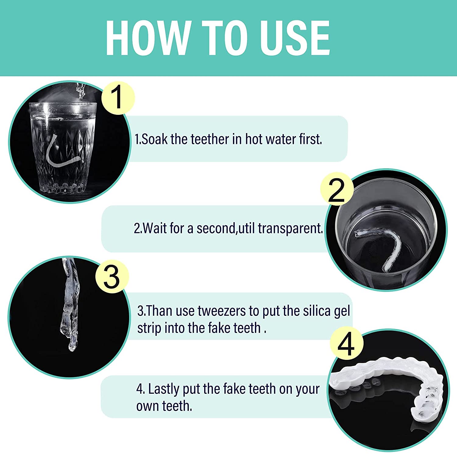 Fake Teeth, Veneers Dentures Socket for Upper and Lower Jaw, Dental Veneers for Women and Men, Regai