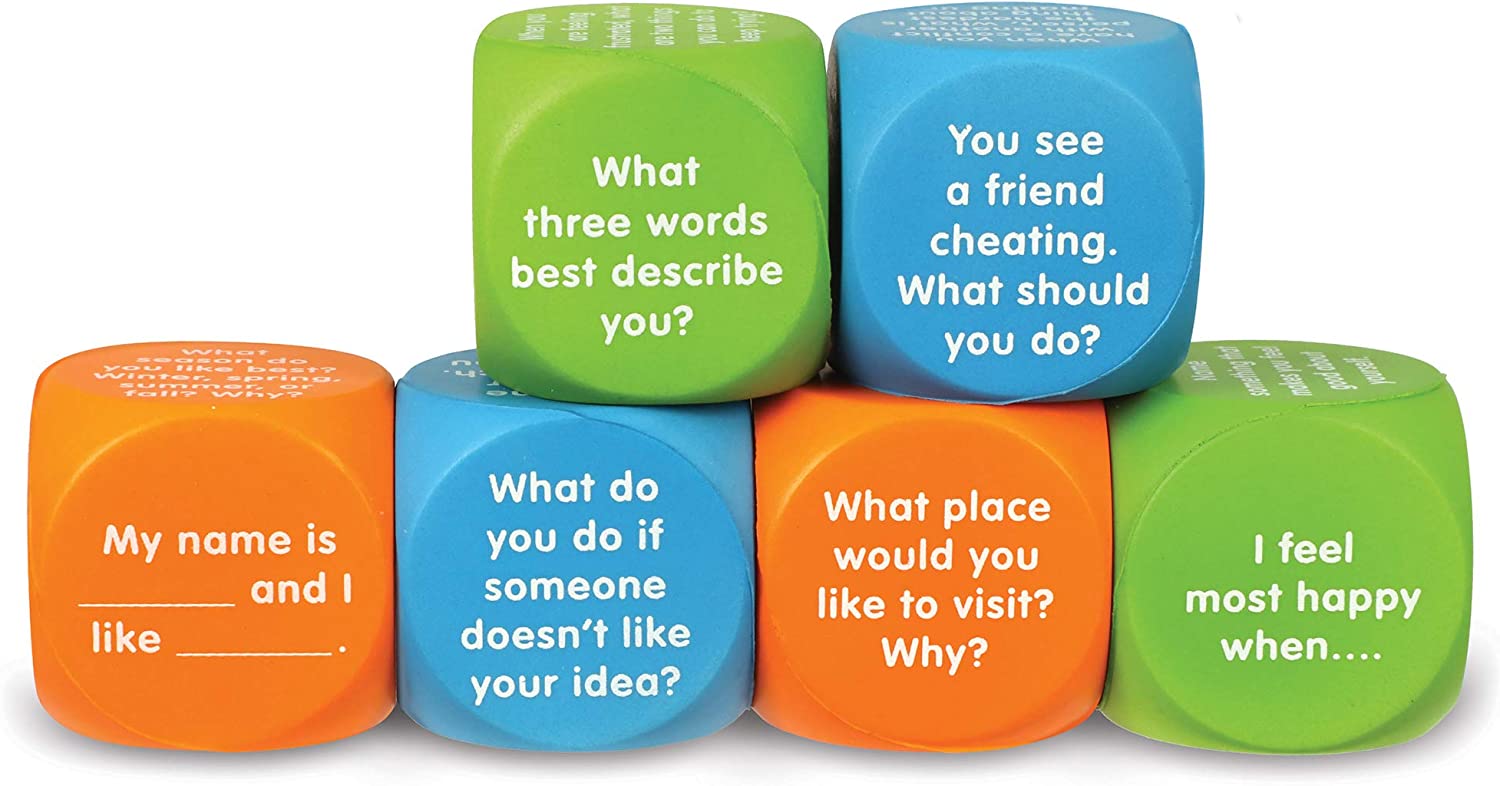 Learning Resources Let's Talk! Cubes, Conversation Cubes, SEL & Autism Therapy, Foam Cubes, 6 Cubes 