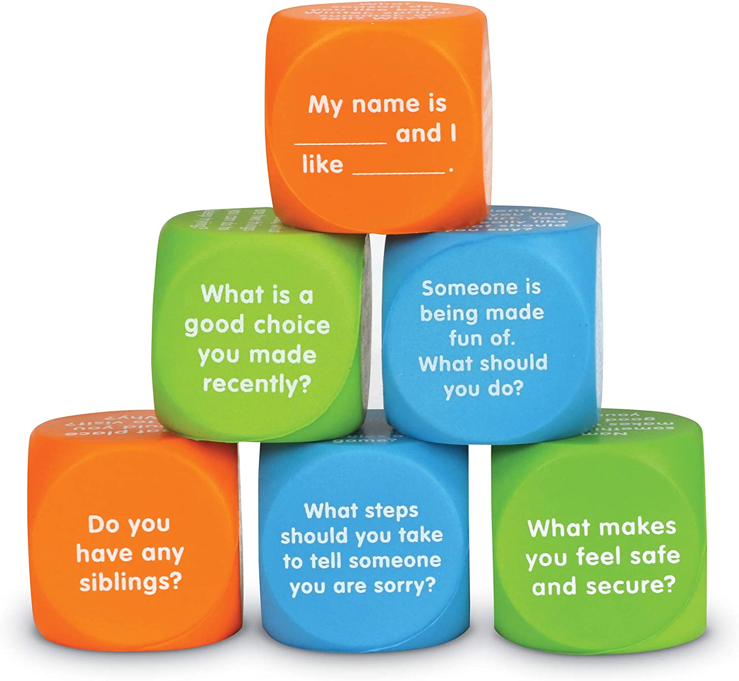 Learning Resources Let's Talk! Cubes, Conversation Cubes, SEL & Autism Therapy, Foam Cubes, 6 Cubes 