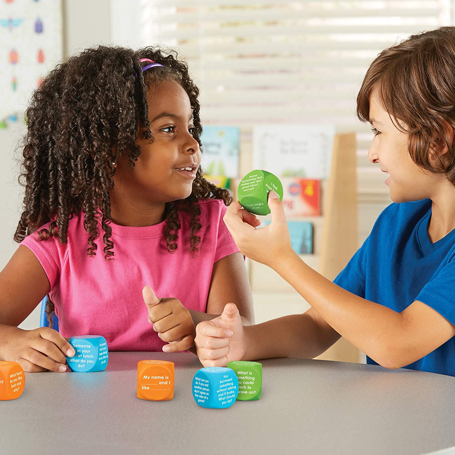 Learning Resources Let's Talk! Cubes, Conversation Cubes, SEL & Autism Therapy, Foam Cubes, 6 Cubes 