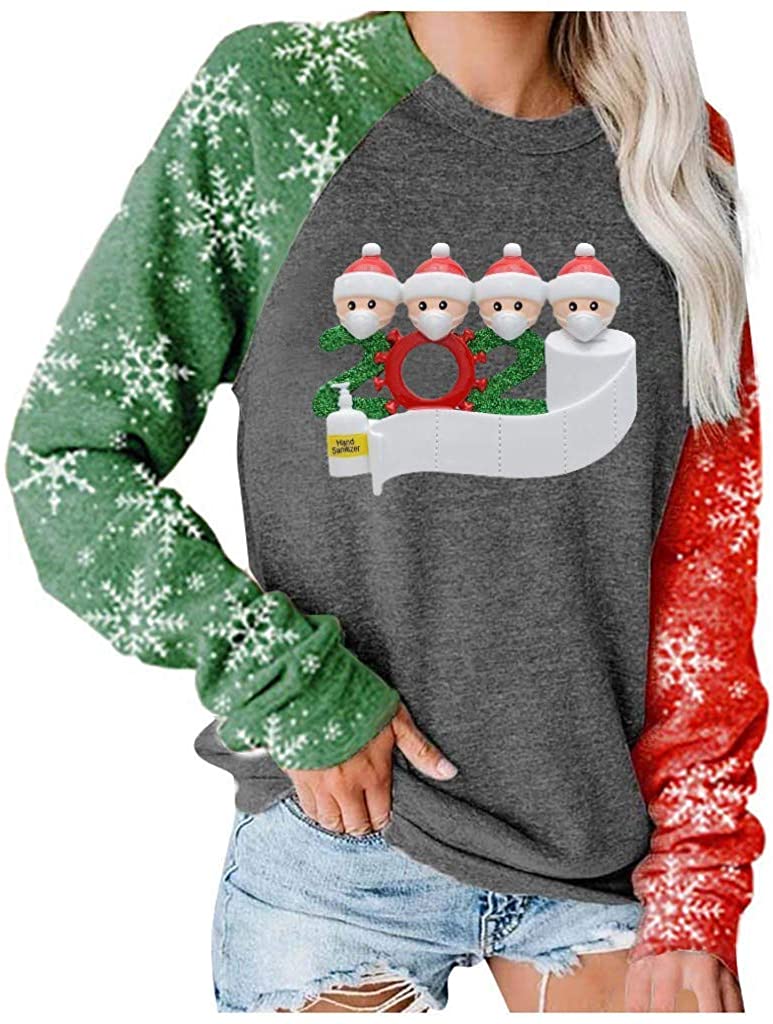 Dosoop Merry Christmas Color Block Blouse Women