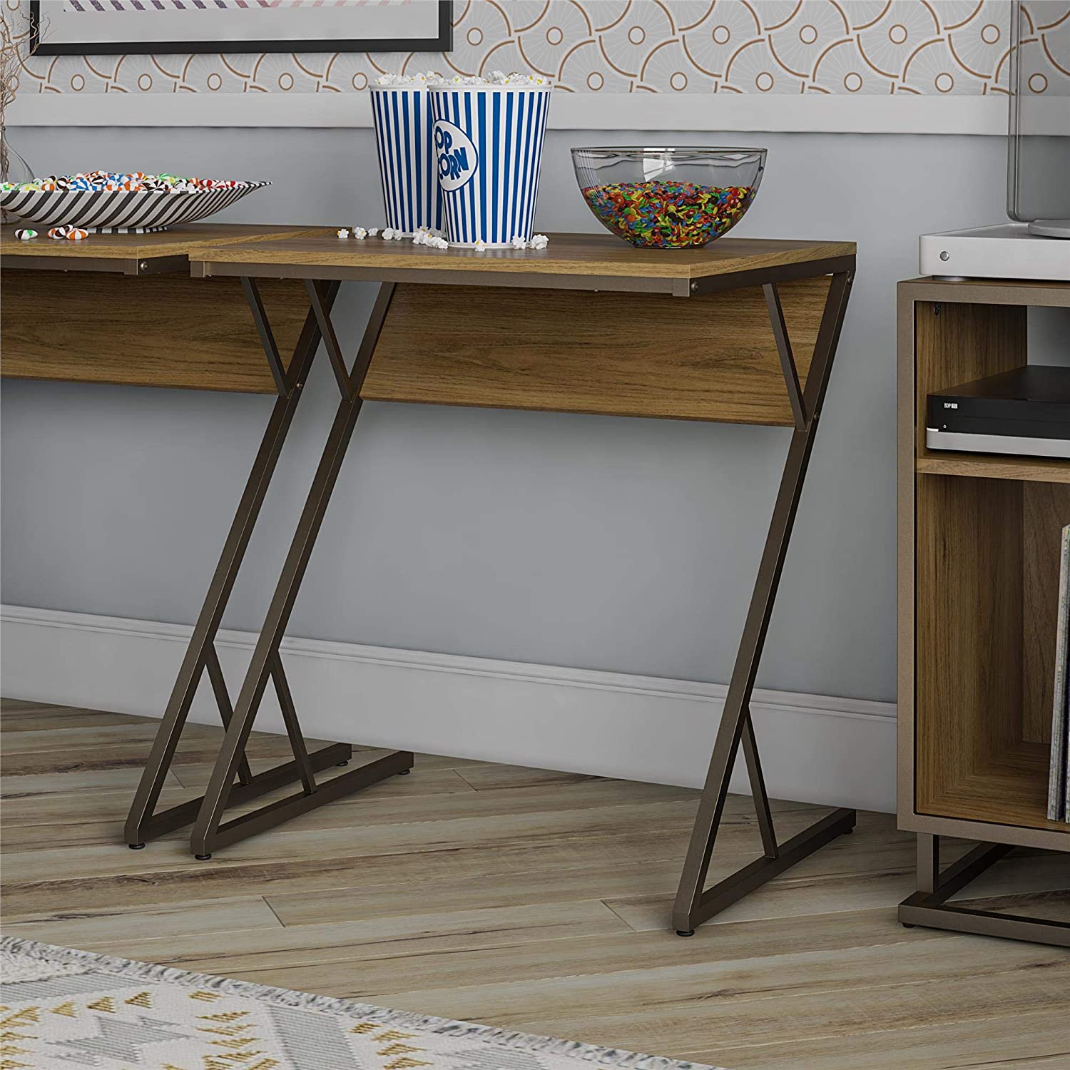 Novogratz Regal Laptop Desk, Walnut Accent Table