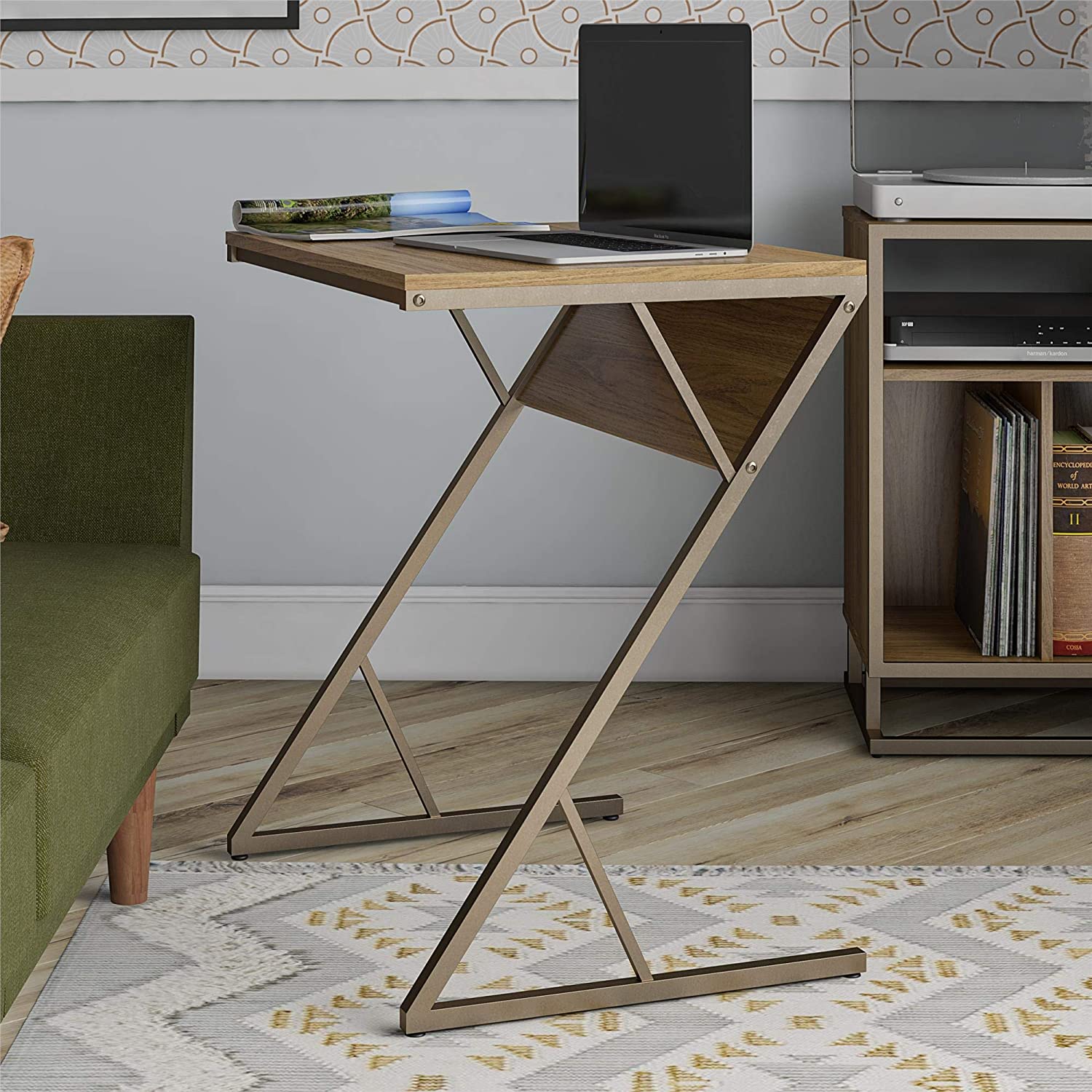 Novogratz Regal Laptop Desk, Walnut Accent Table