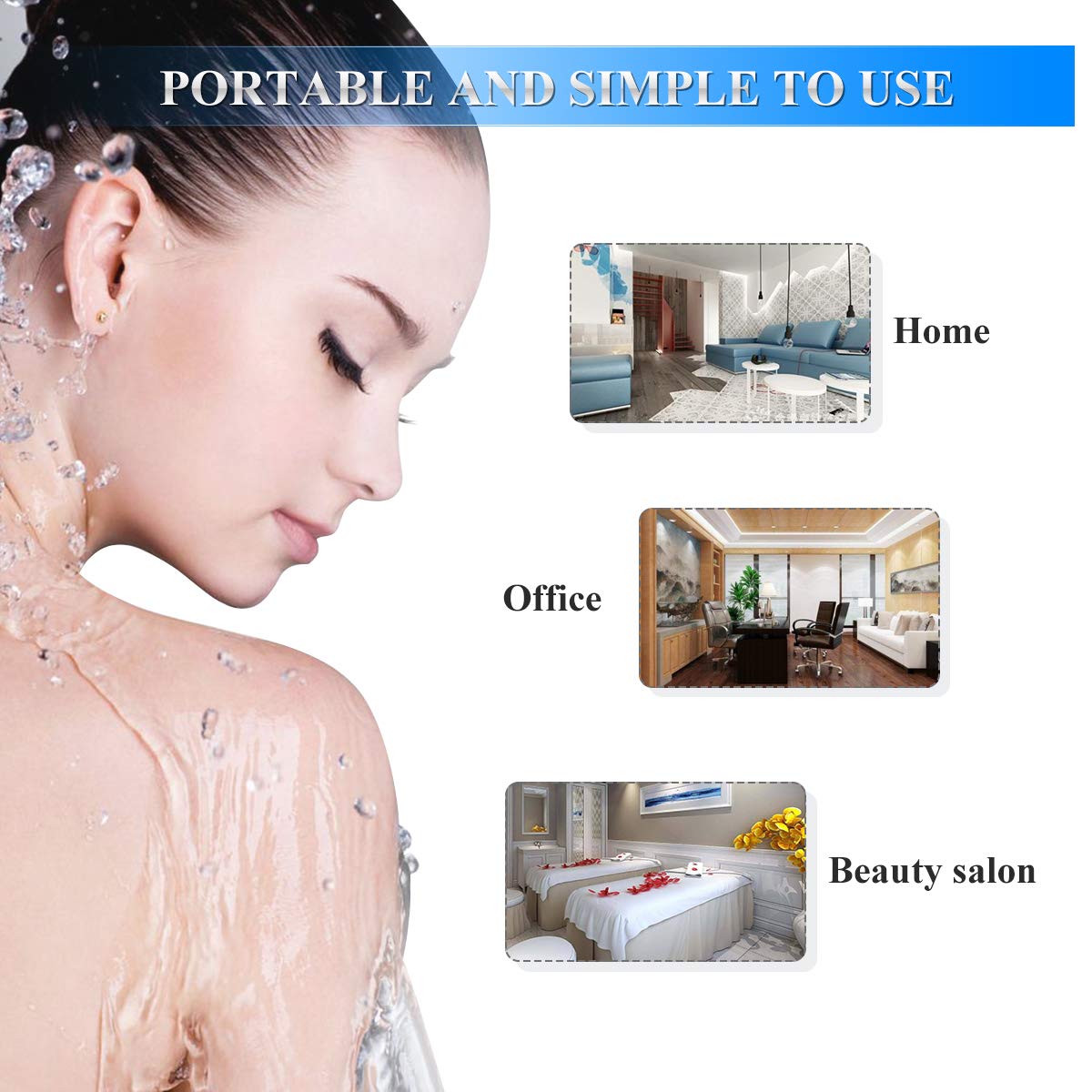 Mini Hydrogen Oxygen Facial Beauty Machine, FAZJEUNE 5 in 1 Face Skin Rejuvenation Massager 7 Color 