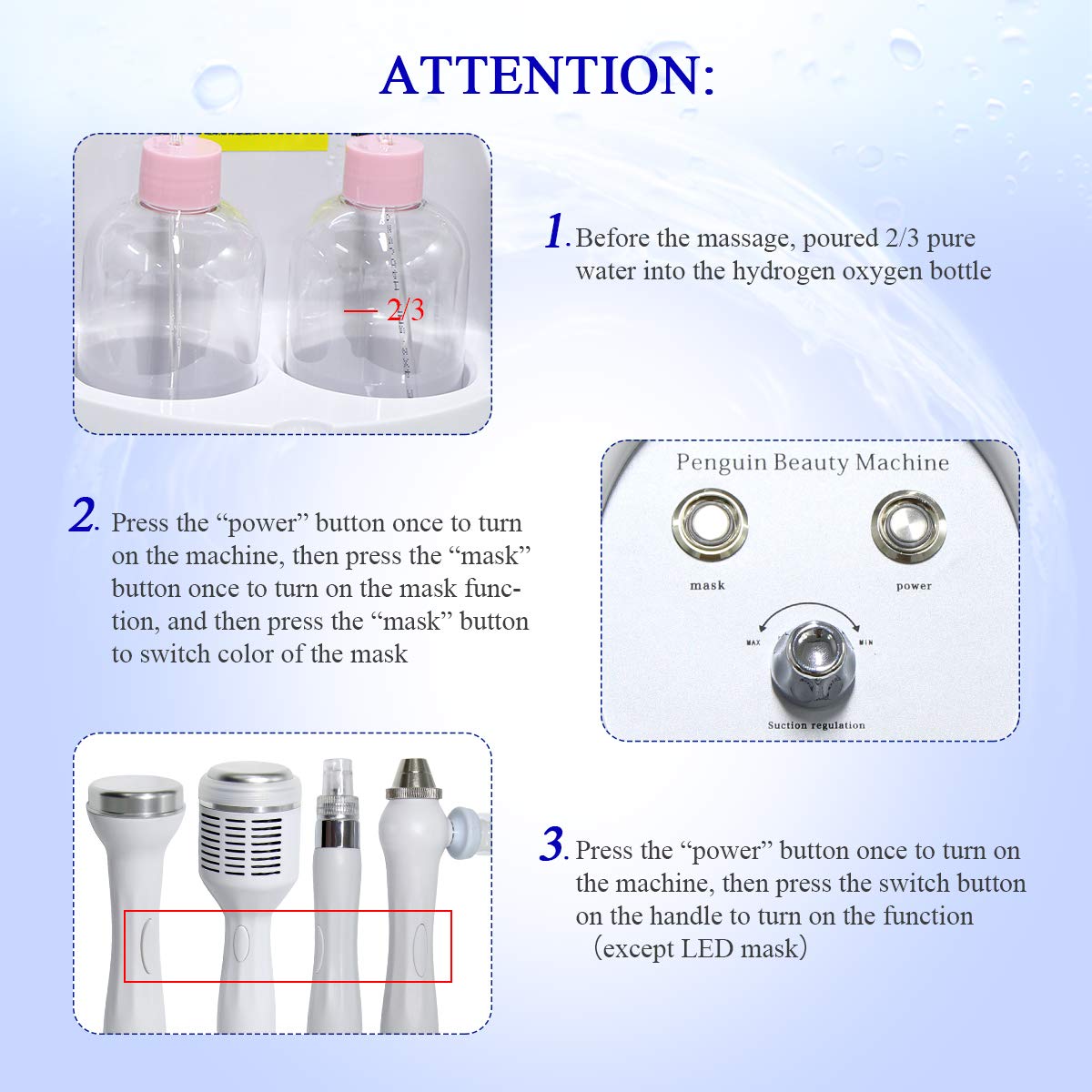 Mini Hydrogen Oxygen Facial Beauty Machine, FAZJEUNE 5 in 1 Face Skin Rejuvenation Massager 7 Color 