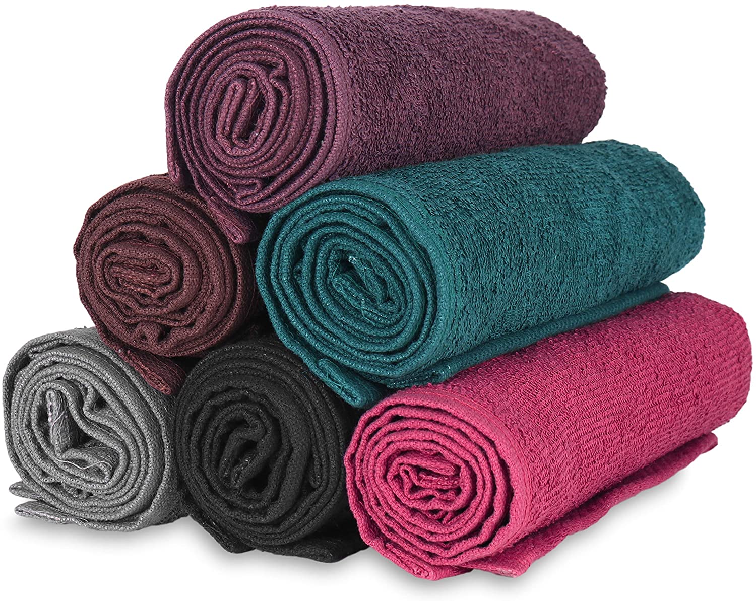 Arkwright LLC Bleach Safe Salon Towels Pack of 12 (16x28 inch, Charcoal) - 100% Cotton Bleach Proof,