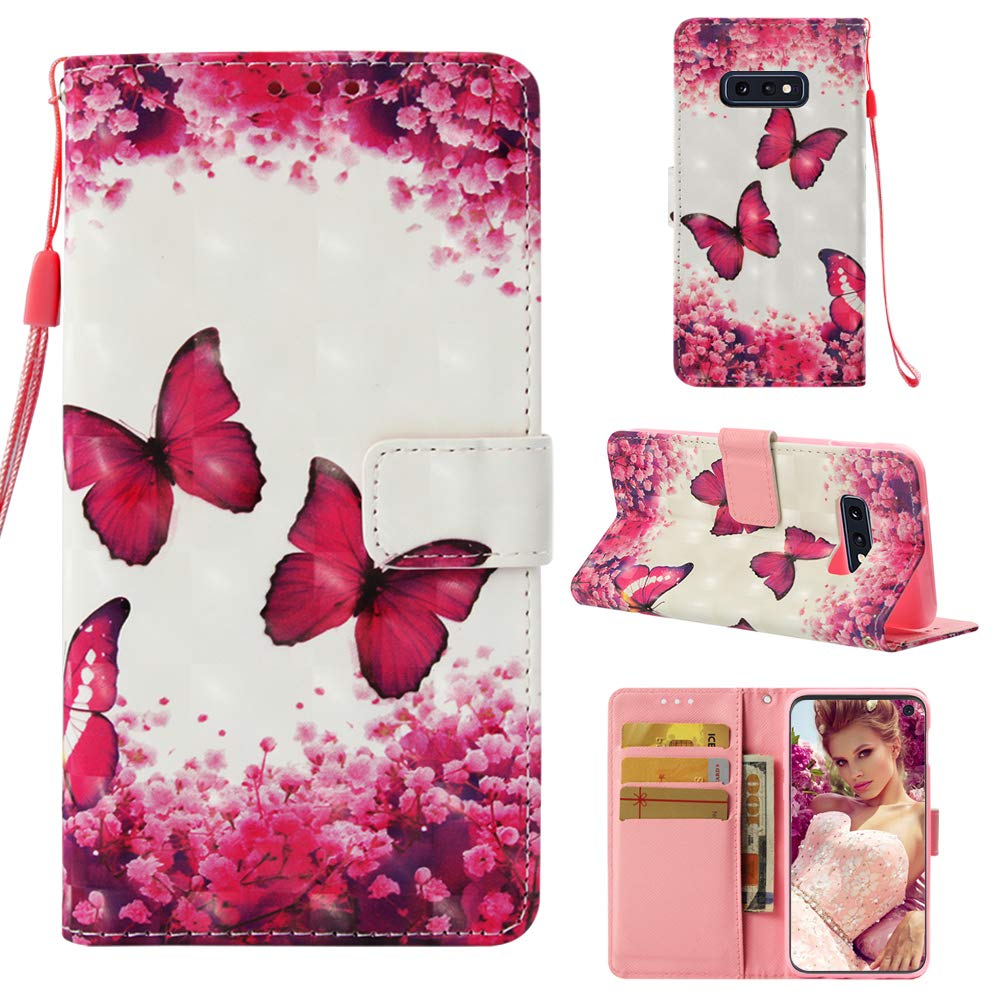 Amocase Wallet Leather Case with 2 in 1 Stylus for Samsung Galaxy S10E,Premium 3D Printed Magnetic P