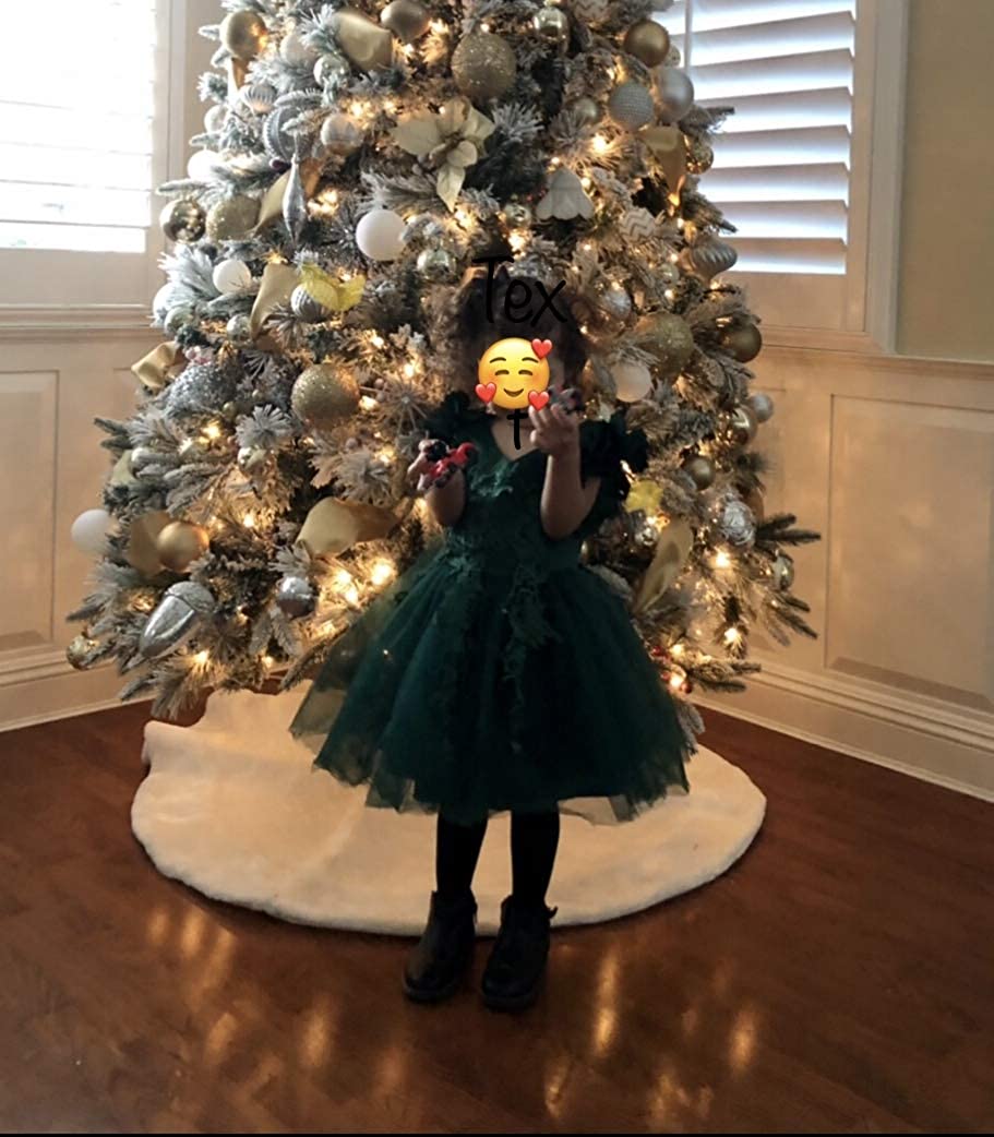 Weileenice Flower Girl Lace Dress Pageant Kids Wedding Christmas Holiday Party Dresses