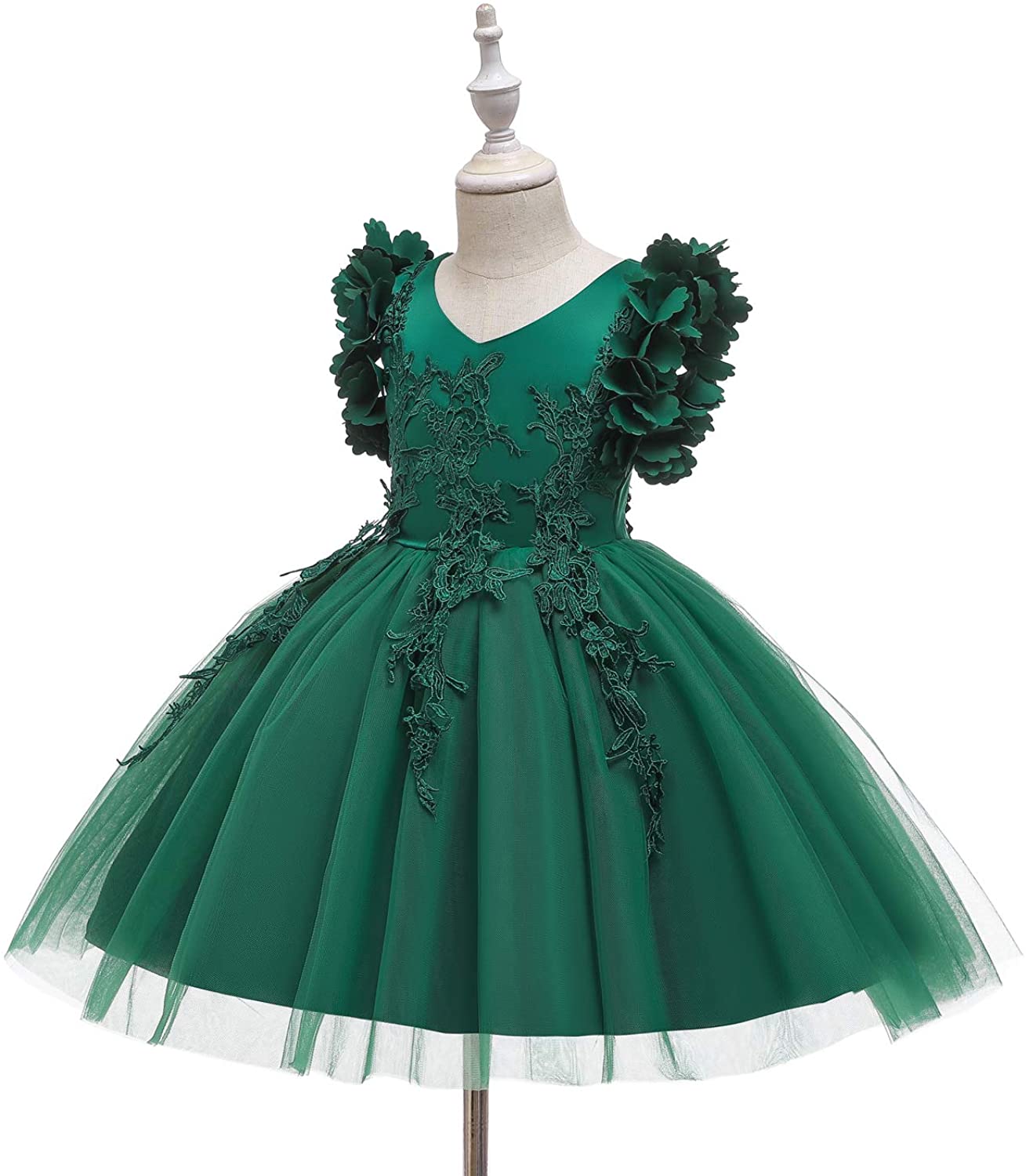 Weileenice Flower Girl Lace Dress Pageant Kids Wedding Christmas Holiday Party Dresses