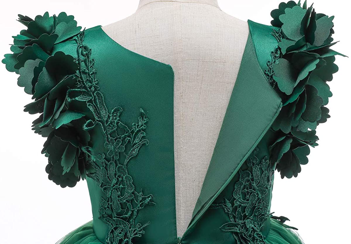 Weileenice Flower Girl Lace Dress Pageant Kids Wedding Christmas Holiday Party Dresses