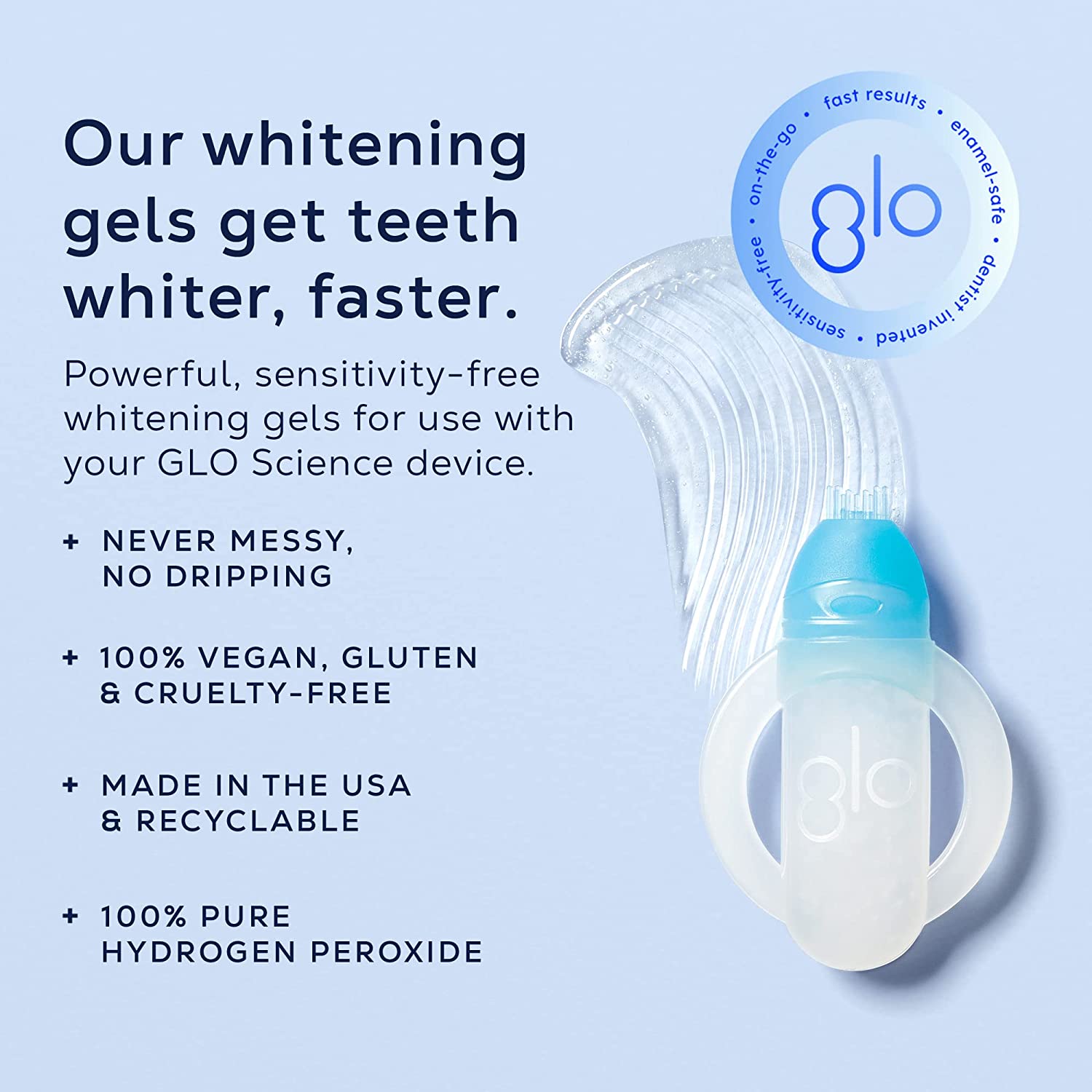 GLO Science GLO Brilliant 3 Pack Teeth Whitening Gel Treatment Kit for Fast, Pain-Free, Long Lasting