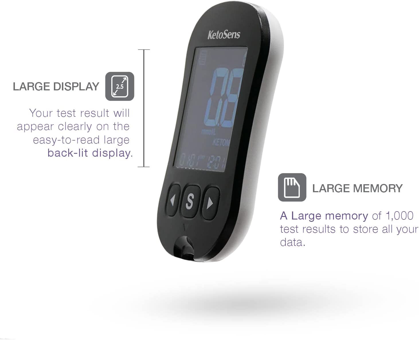 KetoSens Blood Ketone Monitoring Starter Kit: Ideal for Keto Diet with App. Includes 1 Meter, 10 Ket