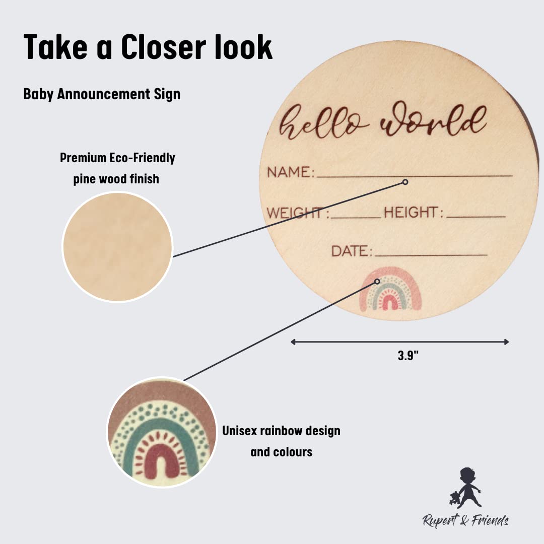 Baby Announcement Sign - Hello World Newborn Sign - Celebrate The Arrival of Your Baby with This Bir