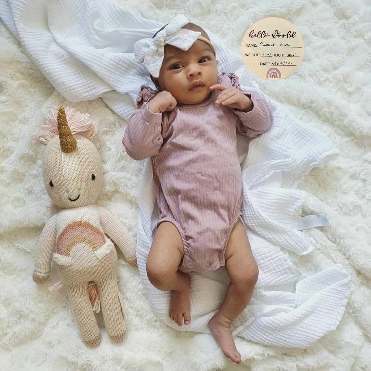 Baby Announcement Sign - Hello World Newborn Sign - Celebrate The Arrival of Your Baby with This Bir