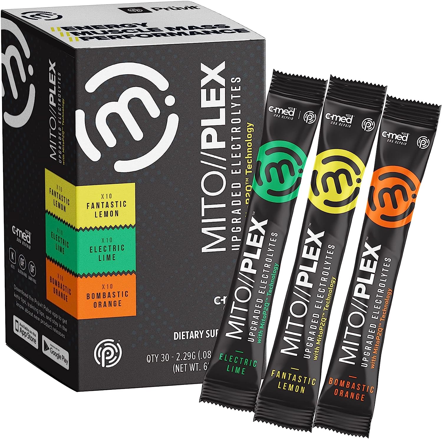 Pruvit MITO//PLEX Upgraded Electrolytes 30 Packets(Lemon/Lime/Orange)
