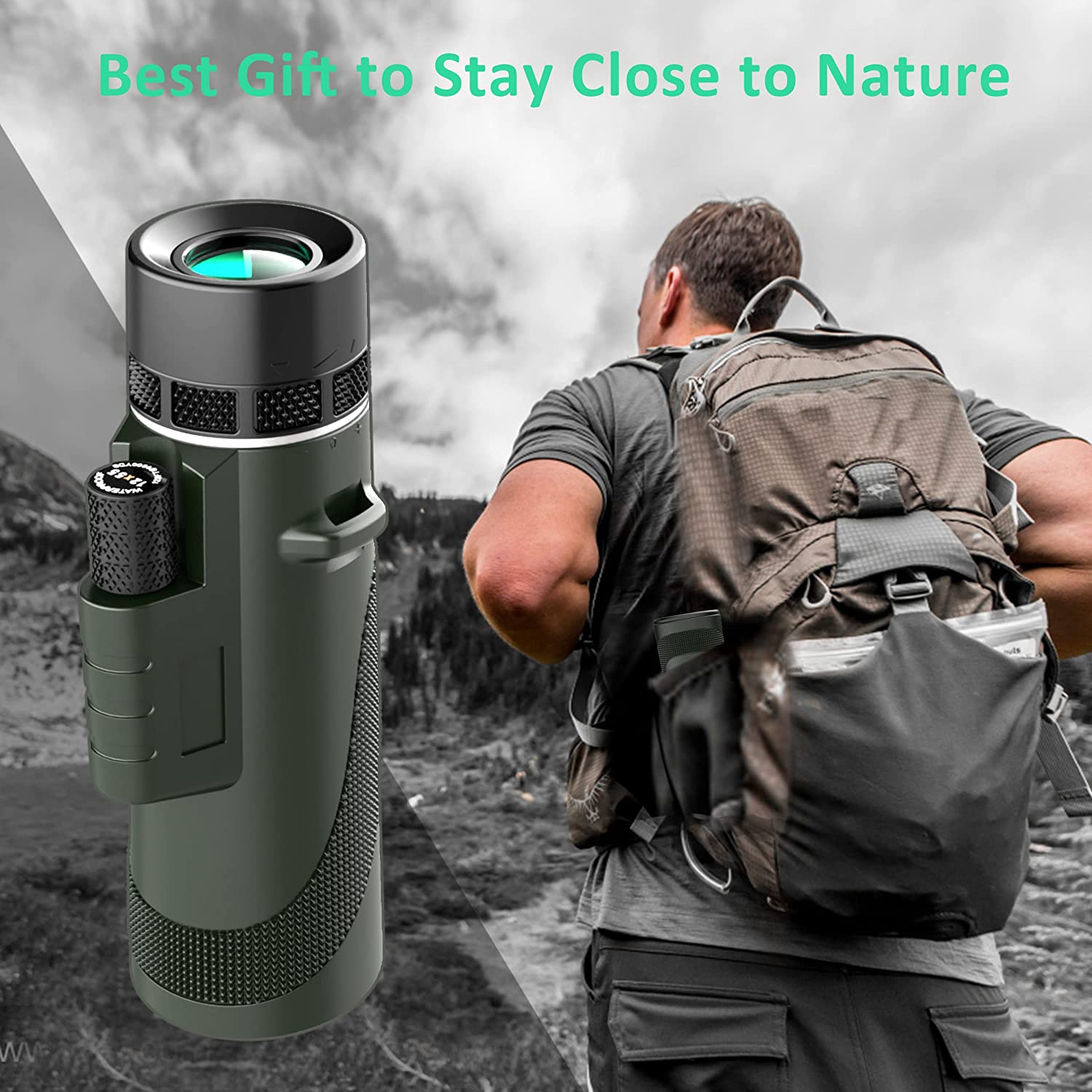 Monocular Telescope, 12x55 Monocular with Upgraded Tripod, Smartphone Adapter, Hand Strap for Adults
