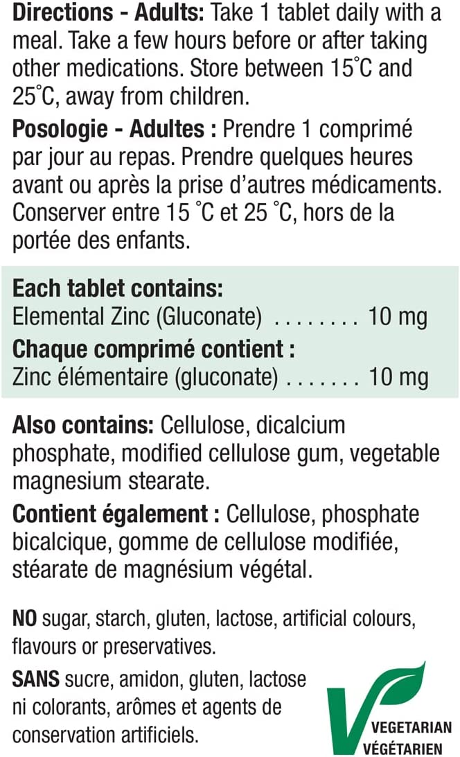 Roll over image to zoom in Jamieson Zinc 10 mg, 100 Tablets