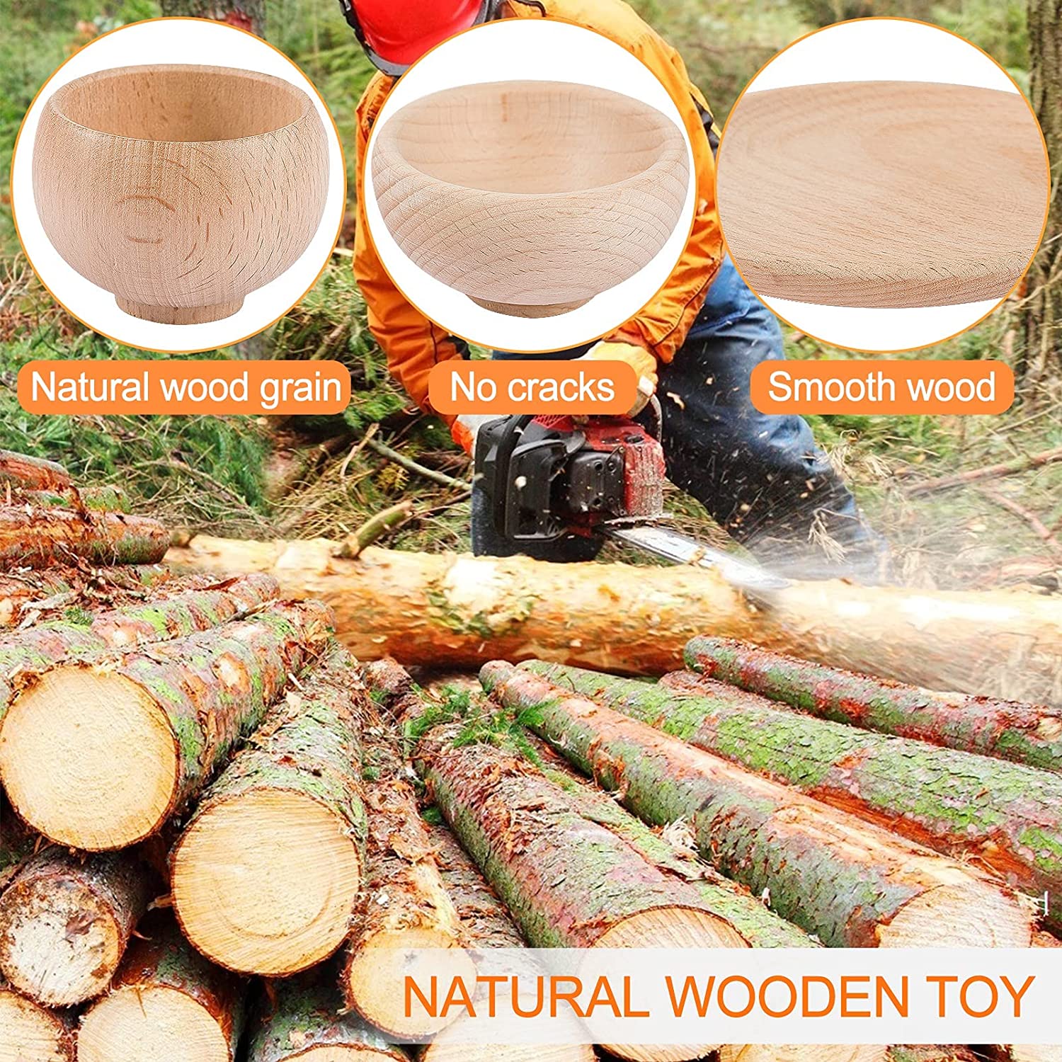 Set of 8 Toddlers Montessori Sensory Bin Tools- Wooden Waldorf Toys Dish Scoops and Tongs Set Educat